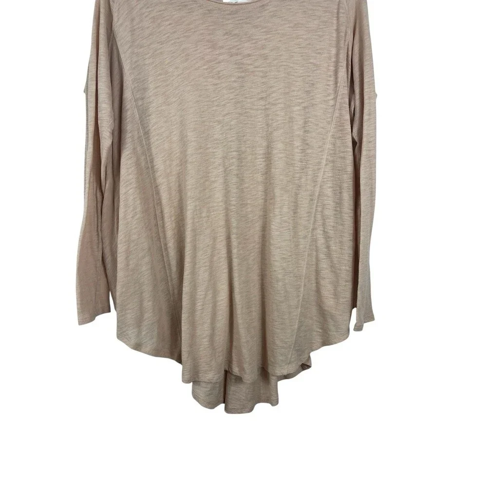 We The Free Free People Oversized Tunic Top Blush Long Sleeve Asymmetrical Hem M